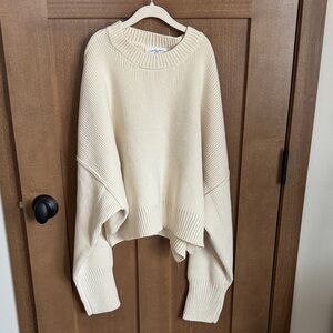 NWOT Cozy Cropped Cream Sweater
